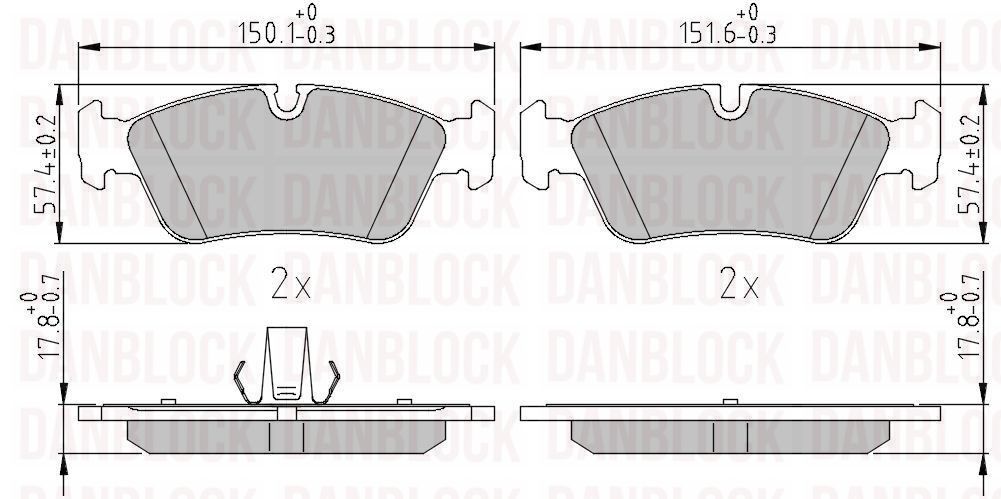 Kit de plaquettes de frein, frein à disque DANBLOCK DB 510348