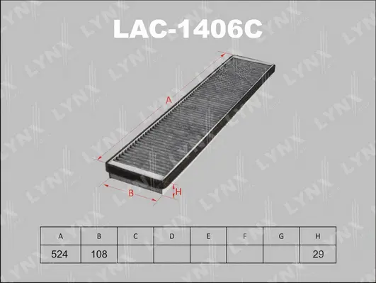 Filtre, air de l'habitacle LYNXAUTO LAC-1406C