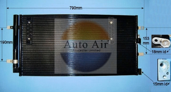 Condenseur, climatisation AUTO AIR GLOUCESTER 16-9705A