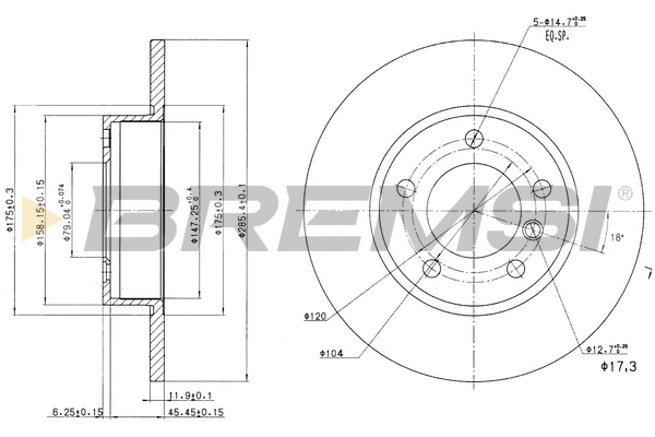 Disque de frein BREMSI CD6248S