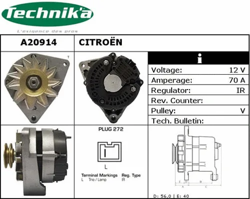 Alternateur Technika A20914