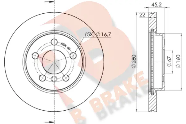 Disque de frein R BRAKE 78RBD20039