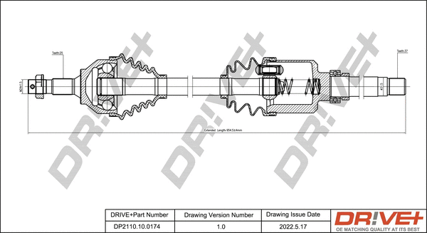 Arbre de transmission Dr!ve+ DP2110.10.0174