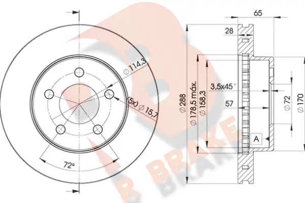 Disque de frein R BRAKE 78RBD25121