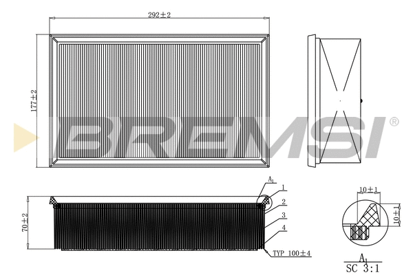 Filtre à air BREMSI FA0214