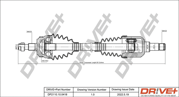 Arbre de transmission Dr!ve+ DP2110.10.0418
