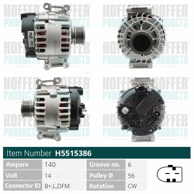 Alternateur HOFFER H5515386