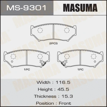 Jeu de mâchoires de frein MASUMA MS-9301
