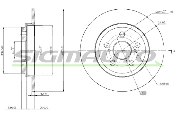 Disque de frein SIGMAUTO DBB866S