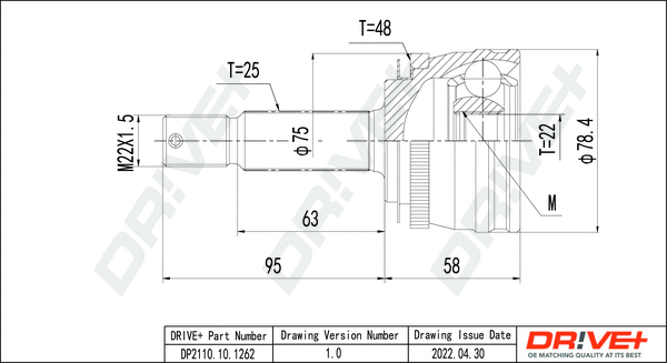 Jeu de joints, arbre de transmission Dr!ve+ DP2110.10.1262