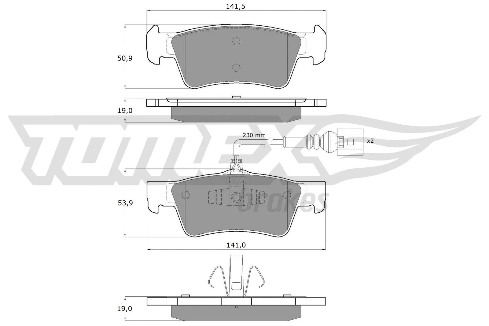 Kit de plaquettes de frein, frein à disque TOMEX Brakes TX 14-80