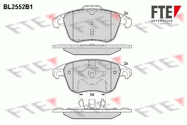 Kit de plaquettes de frein, frein à disque FTE 9010806