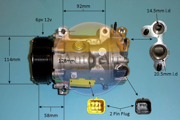 Compresseur, climatisation AUTO AIR GLOUCESTER 14-1322P