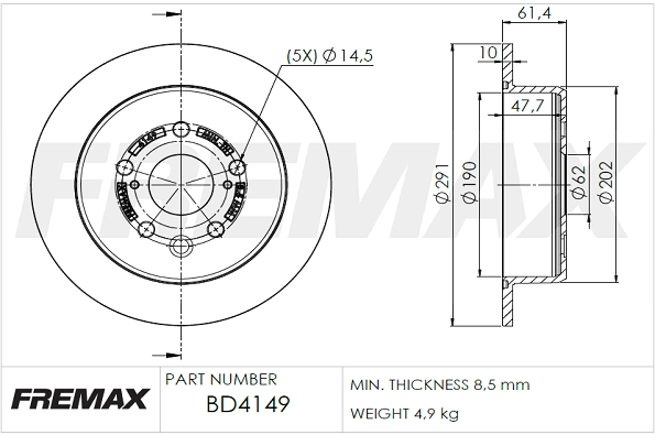Disque de frein FREMAX BD-4149