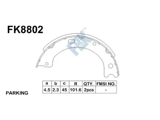 Jeu de mâchoires de frein FBK FK8802