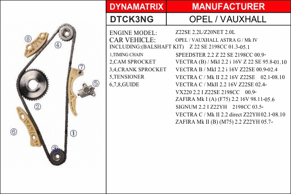 Kit de distribution par chaîne DYNAMATRIX DTCK3NG