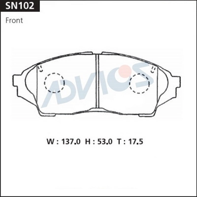 Kit de plaquettes de frein, frein à disque ADVICS SN102