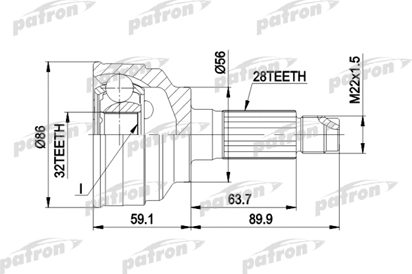Jeu de joints, arbre de transmission PATRON PCV3021