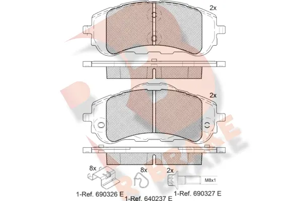 Kit de plaquettes de frein, frein à disque R BRAKE RB2160