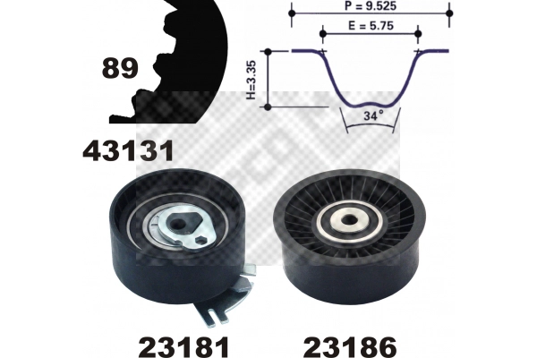 Kit de courroie crantée MAPCO 23131