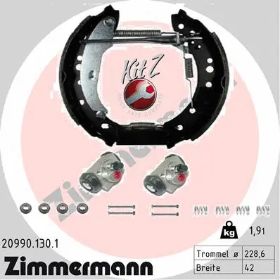 Jeu de mâchoires de frein ZIMMERMANN 20990.130.1