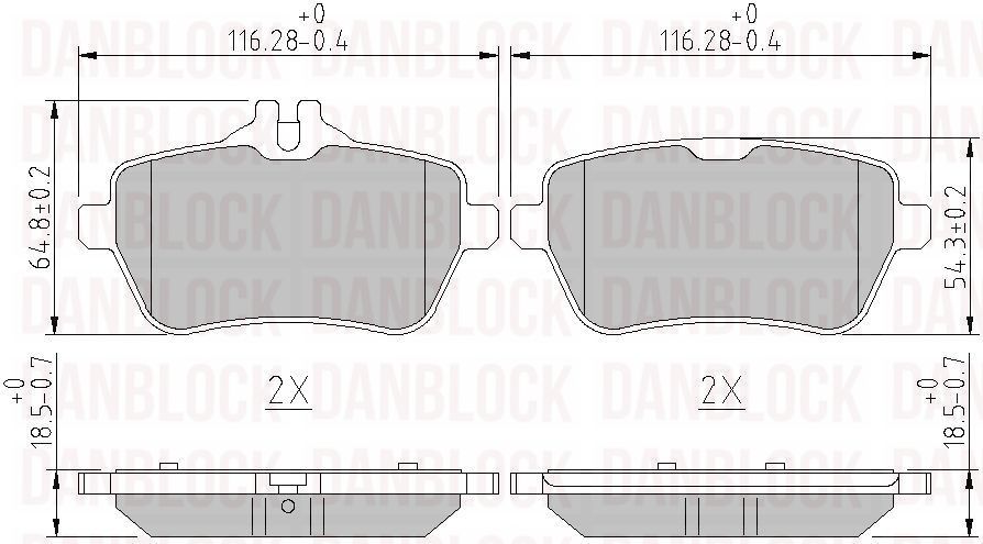 Kit de plaquettes de frein, frein à disque DANBLOCK DB 511066