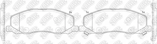Kit de plaquettes de frein, frein à disque NiBK PN34001