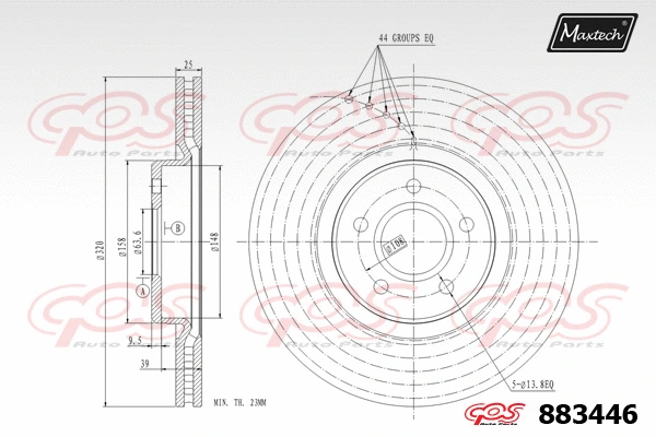 Disque de frein MAXTECH 883446