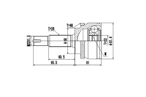 Jeu de joints, arbre de transmission DYNAMATRIX DCV859037