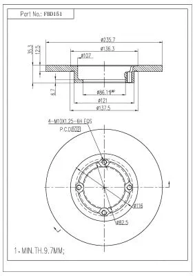 Disque de frein FI.BA FBD151