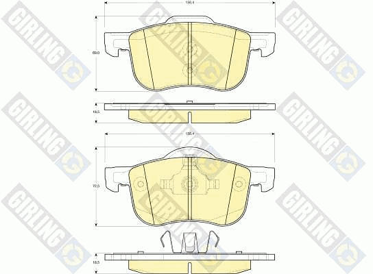 Kit de plaquettes de frein, frein à disque GIRLING 6113882