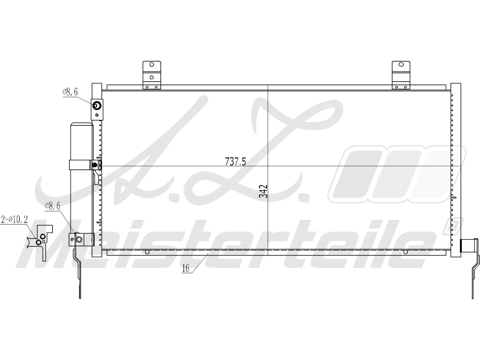 Condenseur, climatisation A.Z. Meisterteile AZMT-45-030-1215