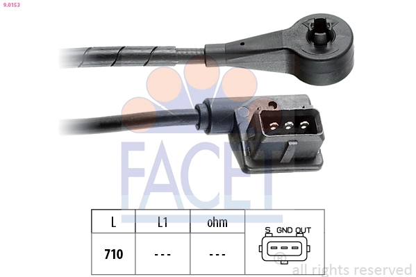Capteur, vitesse de rotation du moteur FACET 9.0153