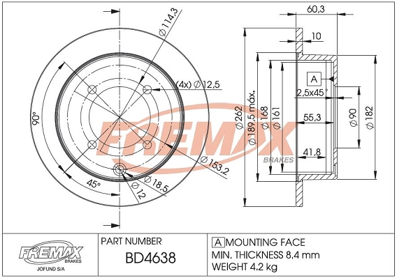 Disque de frein FREMAX BD-4638