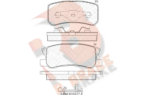 Kit de plaquettes de frein, frein à disque R BRAKE RB1375
