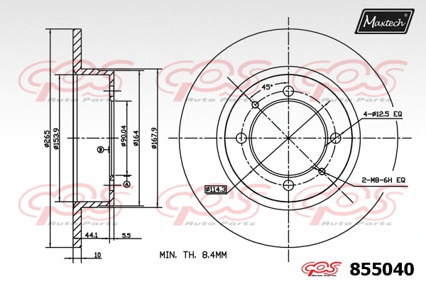 Disque de frein MAXTECH 855040