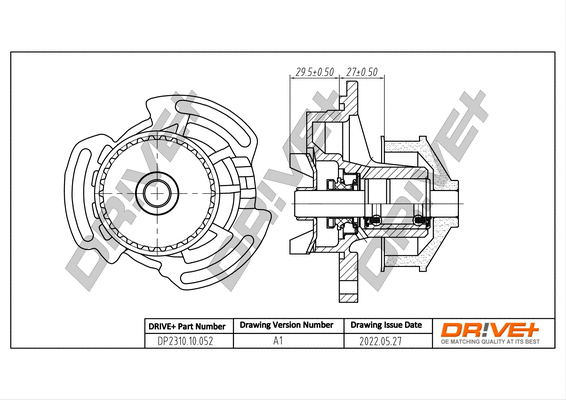 Pompe à eau, refroidissement du moteur Dr!ve+ DP2310.10.052