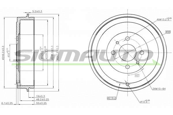 Tambour de frein SIGMAUTO DR5267
