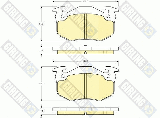 Kit de plaquettes de frein, frein à disque GIRLING 6113053