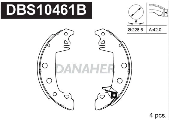 Jeu de mâchoires de frein DANAHER DBS10461B