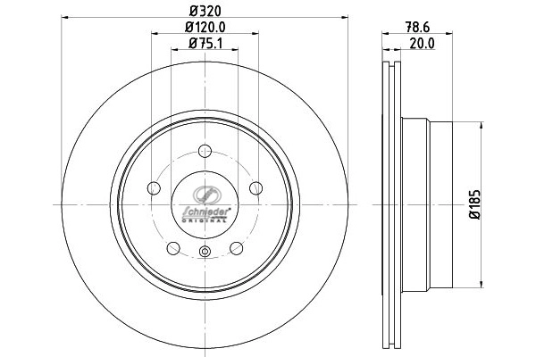 Disque de frein SCHNIEDER AUTOTECH BMS55.00322