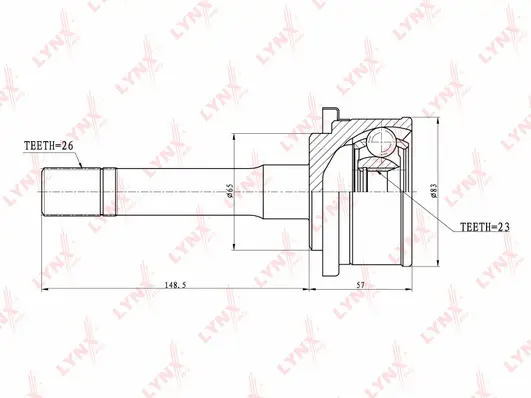 Jeu de joints, arbre de transmission LYNXAUTO CO-5104