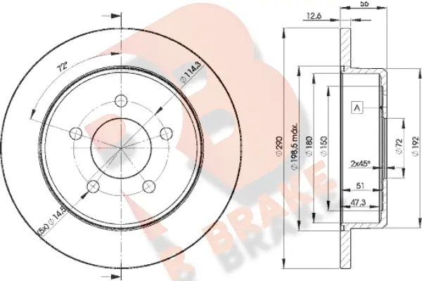 Disque de frein R BRAKE 78RBD21023