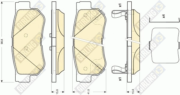 Kit de plaquettes de frein, frein à disque GIRLING 6134329