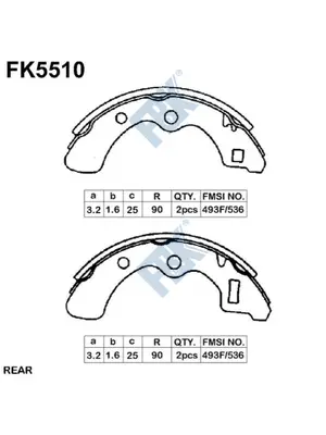 Jeu de mâchoires de frein FBK FK5510