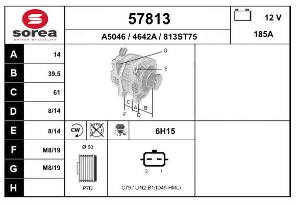 Alternateur EAI 57813