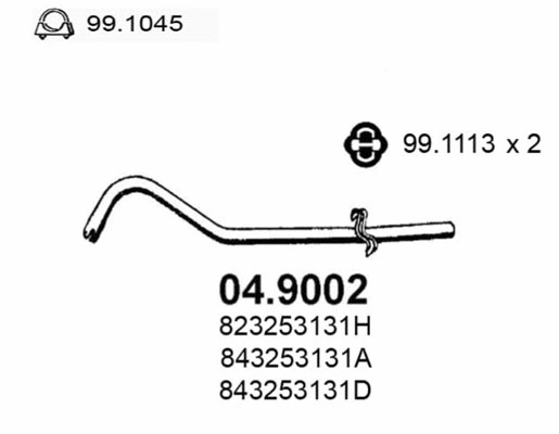 Tuyau d'échappement ASSO 04.9002