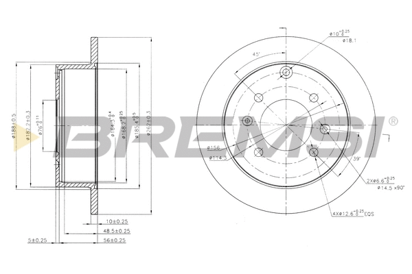 Disque de frein BREMSI CD7448S