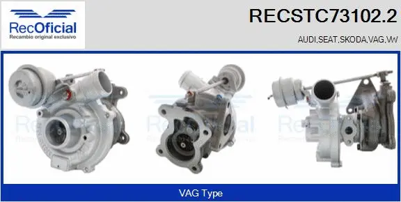 Turbocompresseur, suralimentation RECOFICIAL RECSTC73102.2