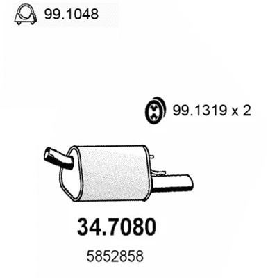 Silencieux arrière ASSO 34.7080